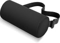 CushZone Lumbar Roll Support Pillow for Office Chair, Car, Gaming Chair, Memory Foam Back Cushion with Washable Cover for Relieving Back Pain & Improving Posture,Black