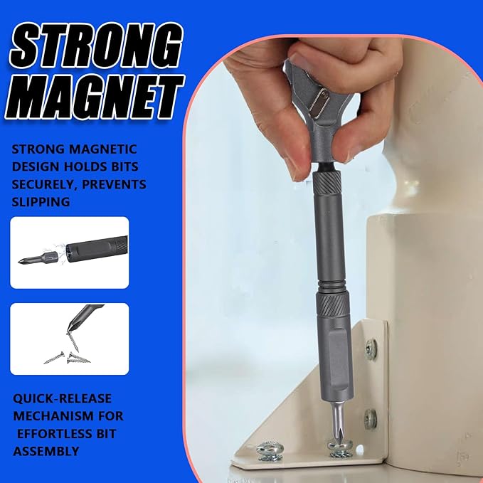24 in 1 Magnetic Ratcheting Screwdriver Set with T-Handle, Multi-Bit Repair Tool Kit with Compact Case for Electronics, Computer, Doorbell, Furniture & Home Repair