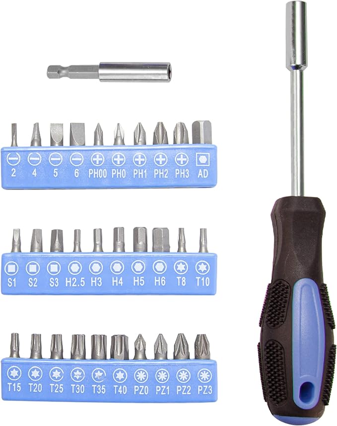 CARTMAN Home Tool Set Kit, Basic Household Hand Tools with Storage Case Light Blue