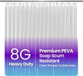 LiBa Bathroom Shower Curtain - Waterproof Plastic Shower Curtain Premium PEVA Non-Toxic with Rust Proof Grommets Clear 8G Heavy Duty Bathroom Accessories 72x96
