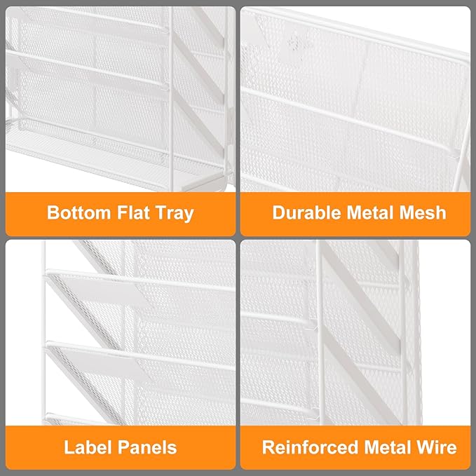 Kuntine.B Wall File Organizer (White, 7 Tier 2 Pack)