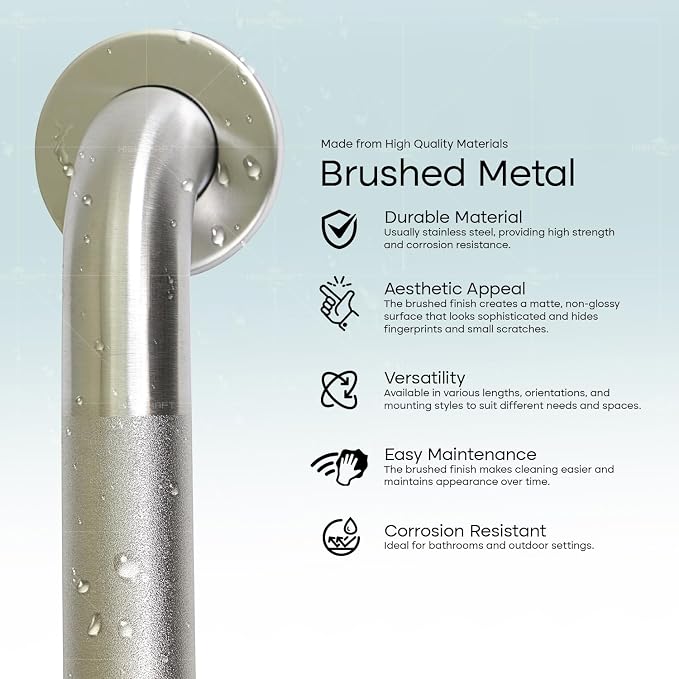 Highcraft Grab Bar for Bathtubs and Showers, Anti Slip Shower Grab Bars for Seniors and Elderly, Safety Bar for Bathroom 36" x 1.5" ADA Compliant Grab Bar, Heavy Duty Stainless Steel Shower Handle
