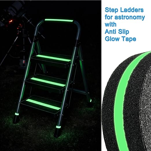 Anti Slip Tape with Glow in Dark, 2 inch x16.4ft Anti Slip Grip Tape for Stairs, Floors, Decks, Bathrooms & Outdoors, Waterproof PVC Non Skid Safety Tape with Glow at Night
