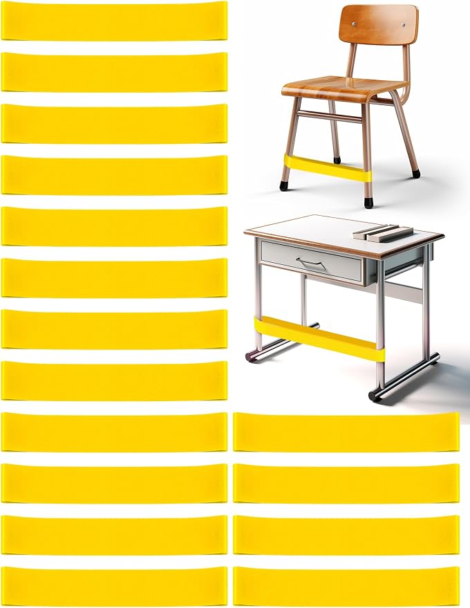 16 Pack Chair Bands for Kids with Fidgety Feet, ADHD Tools for Kids, Improve Focus & Reduce Restlessness, Chair Bands for Sensory ADHD ADD Autism - Classroom & Home Must Haves (Yellow)