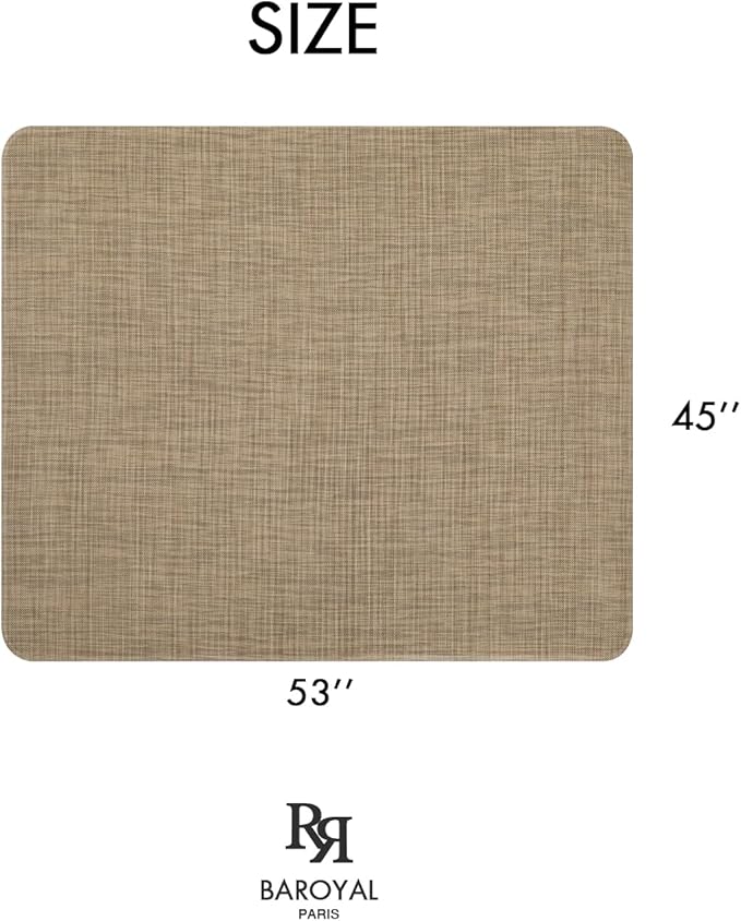 BARoyal Office Chair Mat for Hardwood Floor Under Desk Computer Rolling Chair Mat for Wood/Tile Floor Non-Slip Heavy Duty Desk Rug PVC Plastic Hard Floor Protector 45" x 53"(Linen)