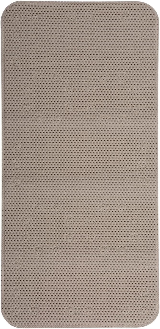 Duck Brand Clorox Cushioned Foam Bath Mat for Tubs, Non-Slip with Suction Cups, 17 Inches x 36 Inches, Taupe