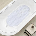 Anti Slip Bathtub Mat,Non Slip Bath Mat,16x35 Inch Extra Long Tub Mat,Machine Washable Bathroom Shower Mat with Suction Cups and Drainage Holes,Soft on Feet (White)