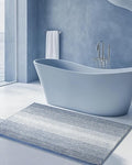 BSICPRO Chenille Bathroom Rugs, 24 x 43 Inches Non Slip Absorbent Bath Mat, Soft Shaggy Shower Bath Floor Mats for Bathroom, Machine Washable(Fog Blue)