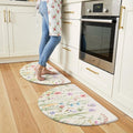 KIMODE Anti Fatigue Kitchen Mats for Floor, Half Moon Kitchen Rugs Sets of 2, 18"x28" Farmhouse Rugs for Kitchen Floor, Standing Desk Mats, Memory Foam Kitchen Floor Mats for Laundry Office Sink