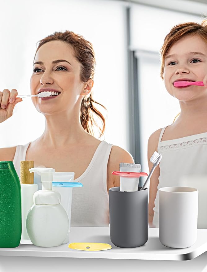 EVOULTES 4PCS Toothpaste Squeezer, Colorful Plastic Toothpaste Tube Squeezer Toothpaste Dispenser HangingTube Squeezer Tool, Toothpaste Clip for Bathroom, Suitable for Toothpaste, Cream, Cosmetics