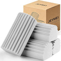 Jeymei 4-Pack Damp Clean Duster Sponge,Gray Damp Dusting Sponge,Duster Baseboard Cleaner Sponge with Ridges,Reusable Wet Duster Sponge,Household Cleaning Sponges for Blinds,Window Track Grooves