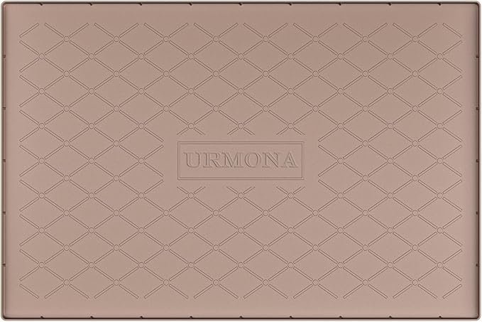 URMONA 31" x 22" Waterproof Silicone Mat in Multiple Sizes & Colors, Under Sink Mat for Kitchen & Bathroom, Pet Food Pad for Dogs & Cats, Kitchen Cabinet Liner, Multi-Purpose for Storage(Khaki)