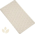 Bathtub Mat Non Slip with Suction Cups - 100% Rubber Bathroom Mat Textured for Bath Tub Shower Safety - Soft on Touch - BPA/PVC Free - Pet Dog Bath Mat - Machine Washable - 16 × 28 Inch（Beige）