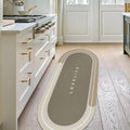 Rubber Bath mats Quick-Drying Non-Slip Bathroom mat Super Absorbent Bath mat Instant Dry Bath mat, Bathroom Rug in Front of The Kitchen Sink, Shower Room, Bathtub, Oval(Beige+23.6x47.2in)