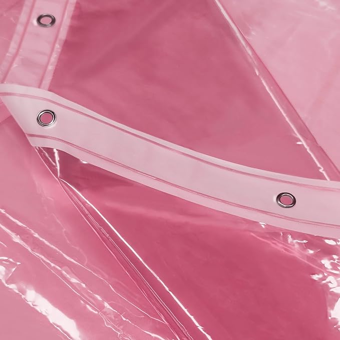 Barossa Design Shower Curtain Liner - Premium Clear Pink PEVA Shower Liner with 3 Magnets and Metal Grommets, Waterproof Lightweight Plastic Standard Size Bathroom Curtains - Translucent Pink