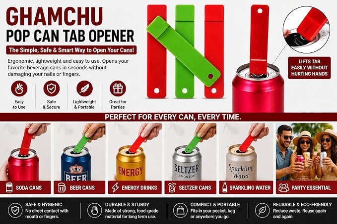 Soda Can Tab Opener 4Pcs, Beer Can Opener, Soft Drink Can Opener, Beverage Opener, Party Essential Tool Great Tool For Bartenders And Personal Use