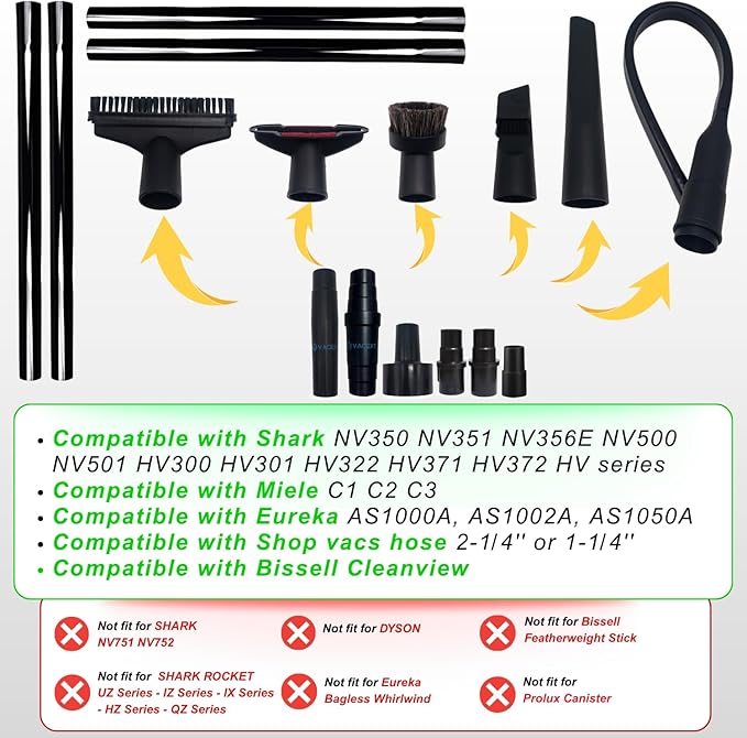 Household Cleaning Kit Attachments Vacuum Cleaner Accessories Universal Vacuum Hose Adapters Flexible Crevice Tool for Dryer Lint Vent Trap Cleaner
