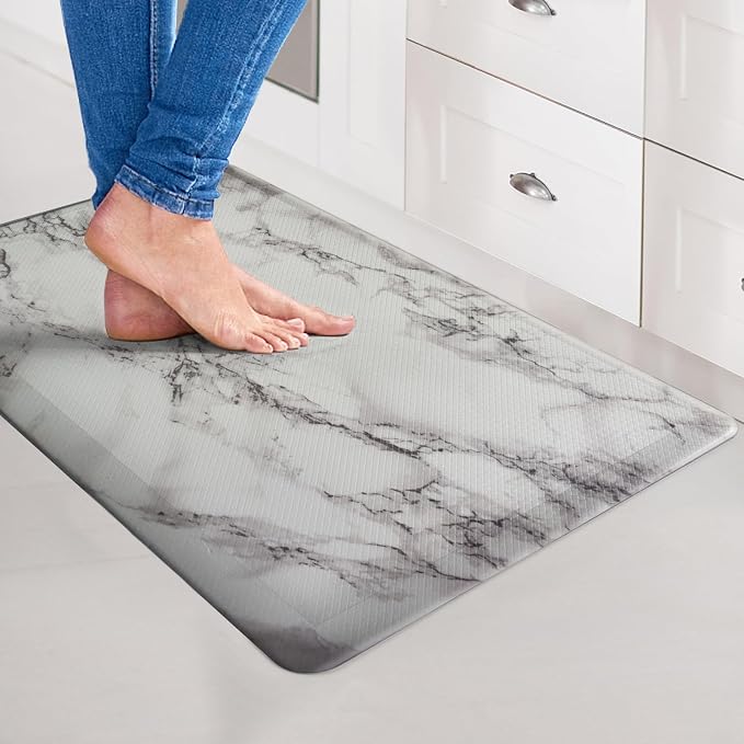 Art3d Premiun Reversible Anti-Fatigue Kitchen Mat, Anti-Slip Floor Comfort Mat for Kitchen, Bathroom, Laundry Room or Office (18x30, Marble Design)