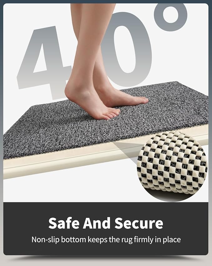 Non-Slip Bathtub Mat, 20x32 Inch, Shower Mats for Bath Tub, PVC Loofah Bathroom Mats for Wet Areas, Quick Drying