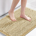H.VERSAILTEX Bath Mat Bathroom Rug Bath Rugs for Bathroom Non Slip Bath Mats Extra Thick Chenille Rug 17" x 24" Absorbent Soft Shaggy Washable Dry Fast Plush Rugs for Bathtubs - Beige
