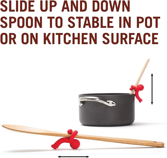 Hug Doug Spoon Saver | Spoon Holder and Lid Lifter Stopping The Spoon from Falling in | Silicone Spoon Rest | Stove Spoon Holder | Cool Kitchen Gadgets & Cute Kitchen Accessories | by Monkey Business