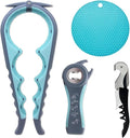 Bottle Opener for Arthritic Hand,Jar Opener for Old People, Children, Women, Those with Weak Hands,Multifunctional Kitchen Gadgets (04-Blue)