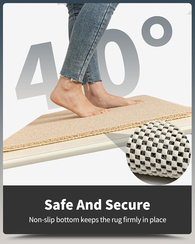 Non-Slip Bathtub Mat, 24x35 Inch, Shower Mats for Bath Tub, PVC Loofah Bathroom Mats for Wet Areas, Quick Drying