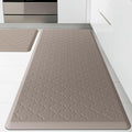 Kitchen Mats for Floor 2 Piece - Anti Fatigue Mats for Kitchen Floor - Non Slip Cushioned Rugs for Standing, Office, Sink, Laundry, Khaki