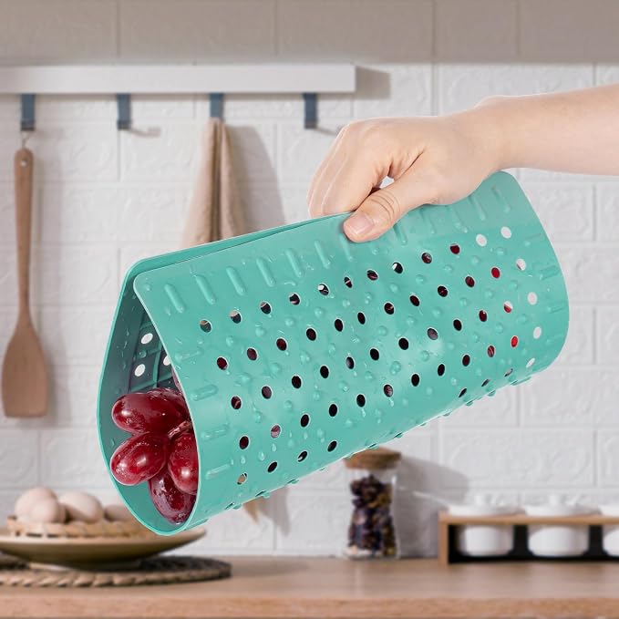 WILLKOMMEN Kitchen Sink Mat, 12" x 10" Rectangular Sink Protector Pad, Fast-Draining Grid Design Liner, Dish Drying Mat 2 Pack Mint Green
