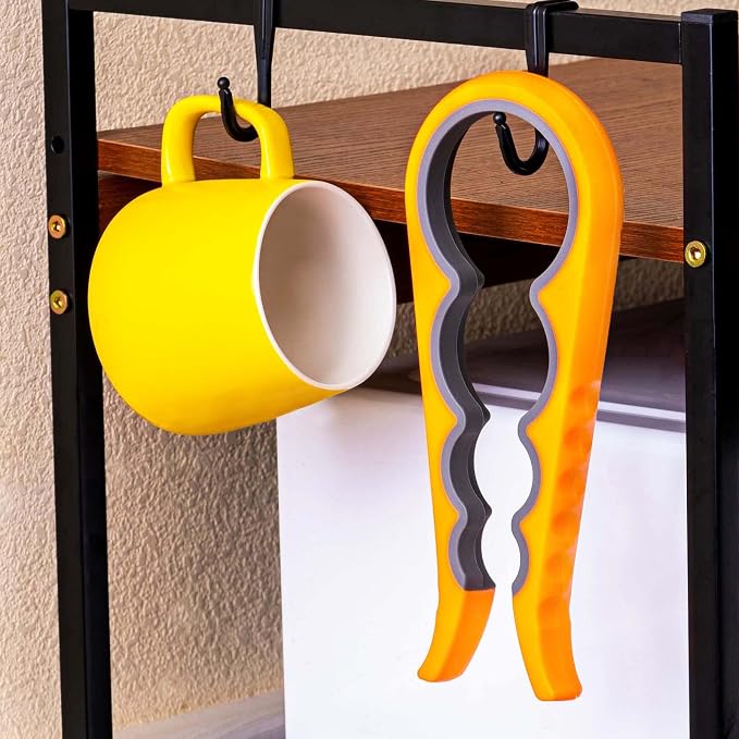 Jar Opener, Bloss Non Slip Jar Bottle Opener Jar Gripper for Weak Hands, Seniors With Arthritis and Children, 4 in 1 Multi-Function Colorful Can Opener Get Lids Off Easily, Orange