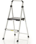 COSCO 2 Step Lite Solutions Folding Step Stool, Aluminum/Black