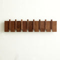 QUELLANCE Wood Coat Rack Wall Mount, Coat Hooks Hanger Wall Mounted, Heavy Duty Wall Coat Rack with 8 Hooks for Hanging Coats/Keys/Hats/Robe&Towels/Plants/Bags, Walnut