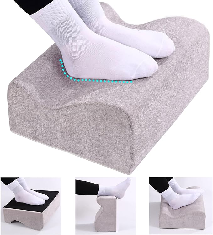 Foot Rest for Under Desk at Work,At Work Soft Ergonomic Footrest,Support Foot Pillow,Heel Chair,Leg Elevation Pillow (Light Grey)