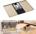URMONA Waterproof Silicone Under Sink Mat 28'' x 22'' Shelf Liner for Kitchen and Bathroom, Cabinet and Counter Protector, Storage and Organizers, Litter Mat, Pet Cat Puppy Essentials(Khaki)
