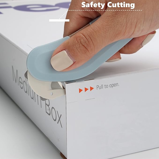 2 Pack 3-in-1 Magnet Nova Disposal Pop-open Cutter Mini Box Cutter with Safety Concealed Blade, Keychain Box Opener