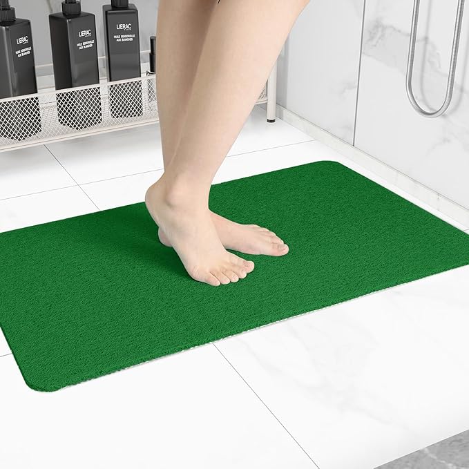 Hargiis Non-Slip Bathtub Mat, Anti Slip Shower Mat, Fast Drying Bathtub Mats, Foot Scrubber Mat, Anti Slip Mat for Tub, Floor, Bathroom, Kitchen, Home, Hotel (Dark Green 40"×16")