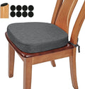 BUYUE Thickened 2.5" Friendly Woven Fabric Dining Chair Cushion, U-Shape High Density Foam Comfortable Chair Pad for Kitchen, Slip Resistant Indoor Seat Cushion (1 Piece, Dark Gray)