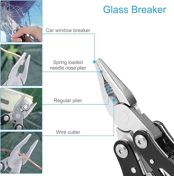 2PCS Bovgero Mini Multitool Pliers 15 in 1, Handmade Multi Tool Plier, Premium Keychain Multitool, Small Multi-tool, Birthday Fathers Day Gift for Men Him Husband Boyfriend Father Handyman
