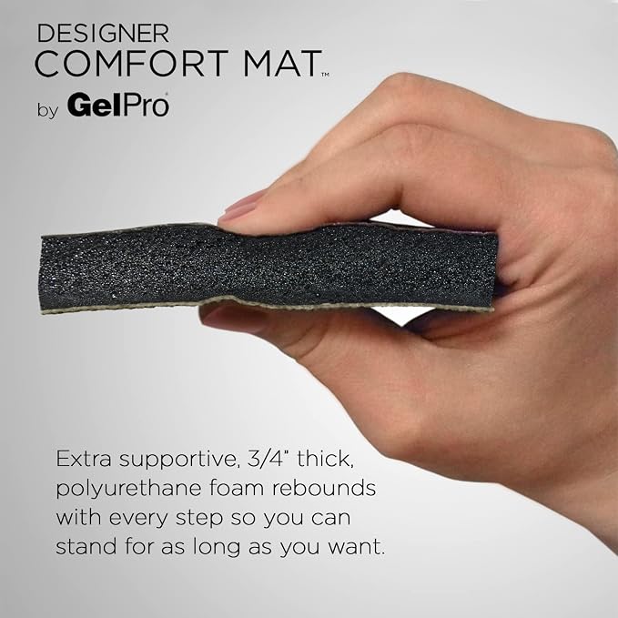 GelPro Decorative Foam Floor Mat, 30" x 108", Grasscloth Pecan