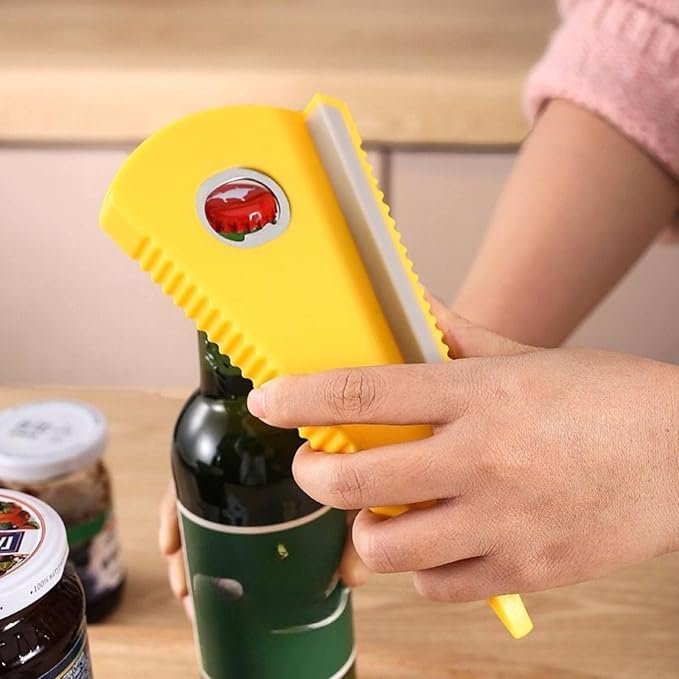 Adjustable Bottle Opener for Tight Lids, Multi-Function Lid Remover for Jars and Cans, Non-Slip Manual Jar Opener, Kitchen Tool for Stuck Lids, 7.64"x3.54"x0.79" (Mix 2pcs)