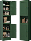 Bevivog Metal Kitchen Pantry Cabinet for Small Space, 67" Tall Storage Cabinets with 2 Doors and Adjustable Shelves, Freestanding Narrow Bathroom Cabinet, 15.7" W Slim Pantry