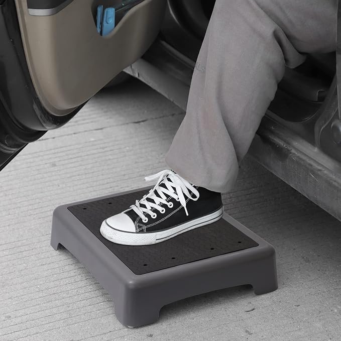 Fotree One Step Stool, Non-Slip Mobility Step Platform for Senior ＆ Adults, Safety Step Platform for Stair, Car, Bed, Chair, Shower, Bathtub, Outdoor, 3.5 Inch High Rise Stairs 440 Lbs Capacity