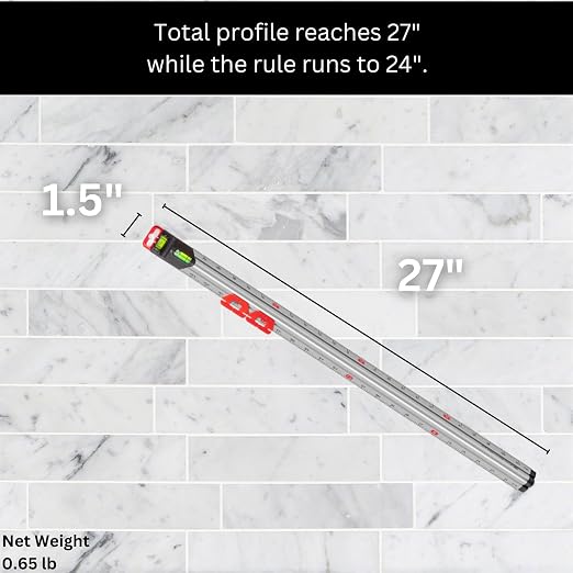 Kapro - 313 Measure Mate - Ultimate Home-Improvement Tool - With Level and Ruler - Features Sliding Markers and Knife Guide - Includes Nail Gripper and Drill Bit Gauge - 24 Inch