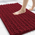 Smiry Bathroom Rugs Mat 30x20, Extra Soft Absorbent Chenille Bath Rugs, Non Slip Rubber Backing Machine Washable Quick Dry Bath Mats for Bathroom Floor, Tub, Shower, Home Decor Accessories, Red