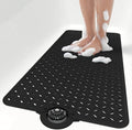 OTHWAY Bath Mat for Tub Non Slip: 39" X 17" Long Bathtub Mat with Hair Catcher│Big Drain Holes Shower Mats for Inside Shower│Machine Washable (Black)
