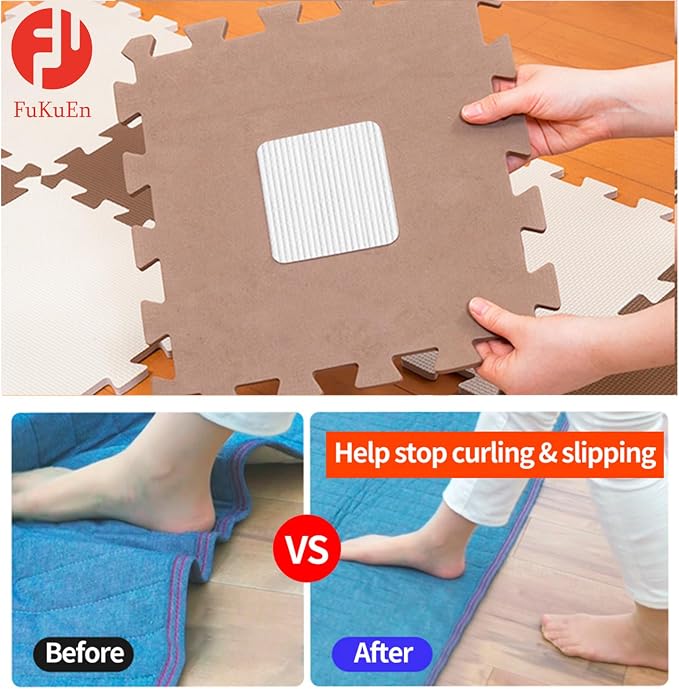 Anti Slip Carpet Grips 8 Pcs Vacuum Technology Carpet Gripper for Hardwood Floors Anti Curling Rug Pad Grippers Washable Keep Corners Flat