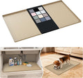 URMONA Waterproof Silicone Under Sink Mat 37'' x 22'' Shelf Liner for Kitchen and Bathroom, Cabinet and Counter Protector, Storage and Organizers, Litter Mat, Pet Cat Puppy Essentials(Khaki)