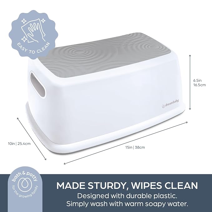 Dreambaby Toddler & Me Step Stool Potty Seat Training Aid with Anti-Slip Sure-Grip Steps, Holds up to 320 lbs for Kids & Adults, Grey