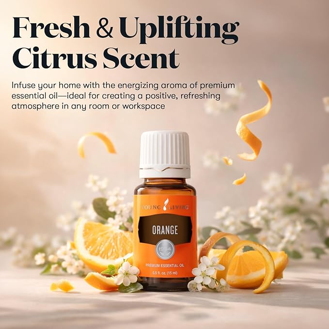 Young Living Orange Essential Oil, 15 ml – Bright Citrus Aroma for Diffuser, Topical Use & DIY Blends | Fresh, Uplifting Scent | Carefully Crafted with Seed to Seal Commitment