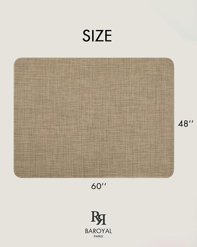 BARoyal Office Chair Mat for Hardwood Floor Under Desk Computer Rolling Chair Mat for Wood/Tile Floor Non-Slip Heavy Duty Desk Rug PVC Plastic Hard Floor Protector 48" x 60"(Linen)